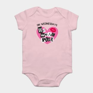 On Wednesdays We Wear Pink Burn Book Font Shirt Baby Bodysuit